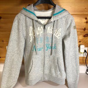 Aeropostale Gray Zip-Up Hoodie - Large